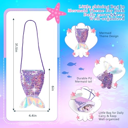 Meland Light Up Mermaid Costume for Girls Ages 3-10, Dress Up Toy Gift Set