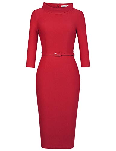 Women's 1950s Vintage 3/4 Sleeve Elegant Collar Cocktail Evening Dress