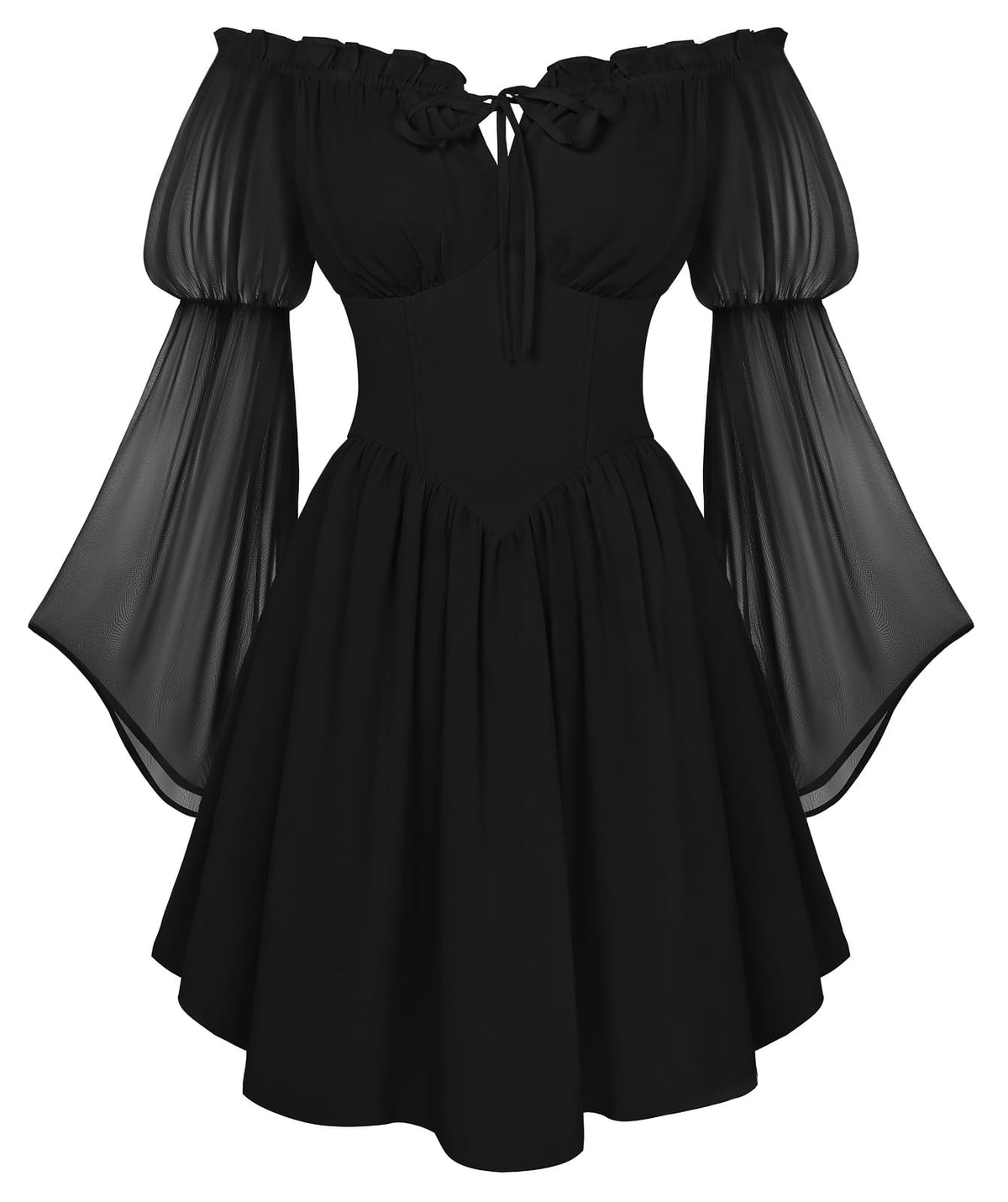 Scarlet Darkness Women's Renaissance Faire Fairy Witchy Dress with Pockets