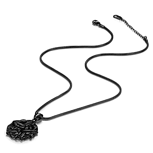 Hipunk Pentagram Pentacle Wiccan Necklace -Star Satanic Pendant 316L Stainless Steel Traditional Seal of Solomon Tetragrammaton Eliphas Levi's Pentagra Wicca Punk Retro Jewelry