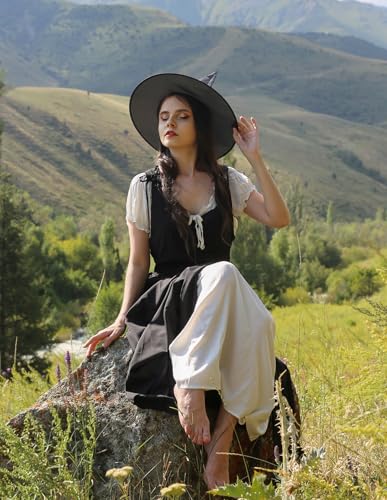 Scarlet Darkness Renaissance Costume Women Halloween Medieval Pirate Dress