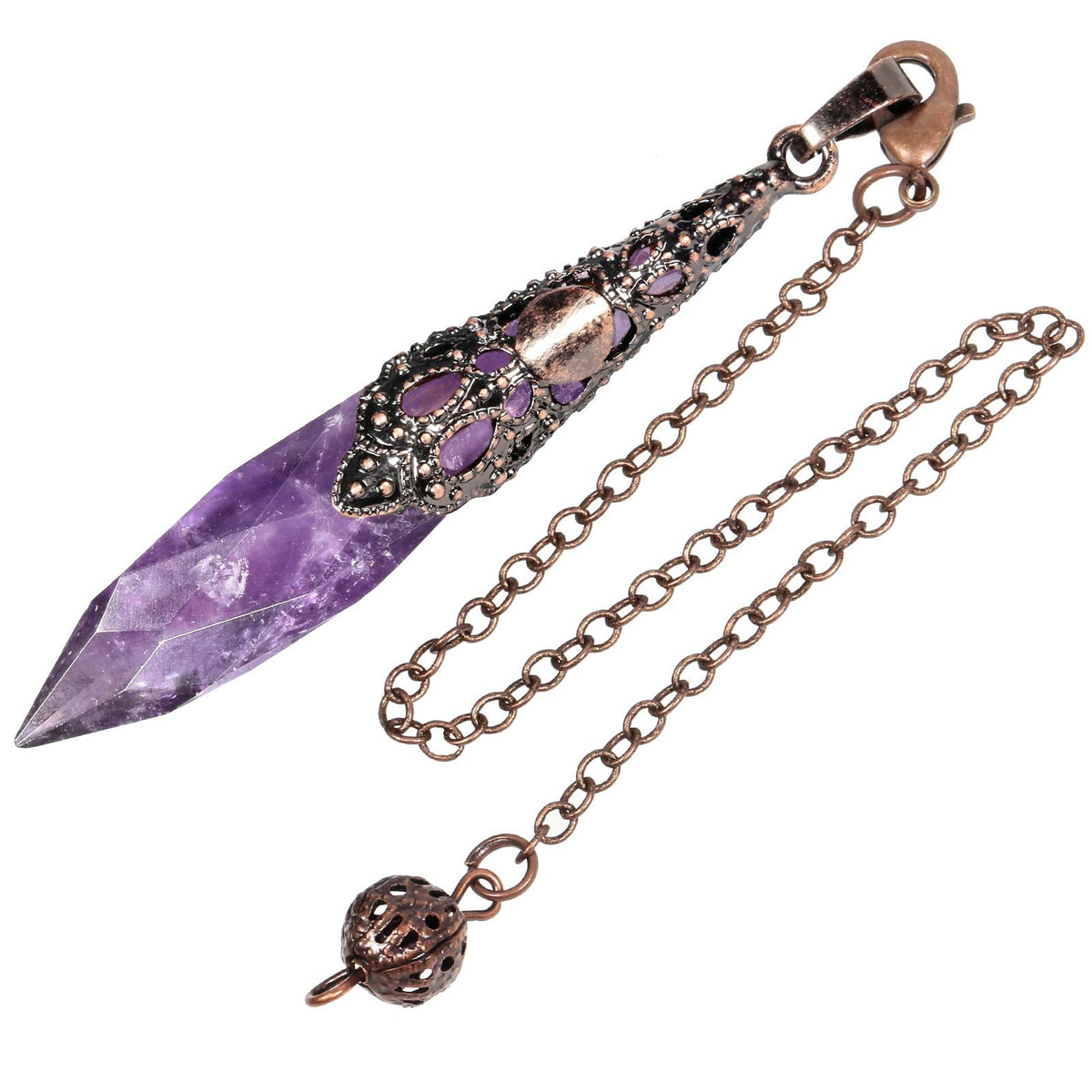 Rockcloud Crystal Stone Dowsing Pendulum Chakra Crystal Point Pendulum