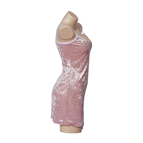 VEECOOCOS Movie President's Daughter Dress Women's Pink Crushed Velvet Dress