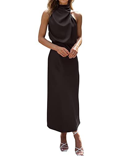 BTFBM Mock Neck Cocktail Dresses for Women Summer