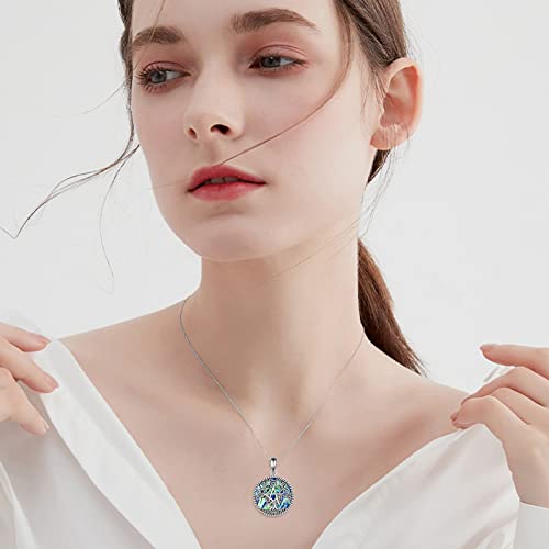 Sterling Silver Pentagram Necklace Triple Moon