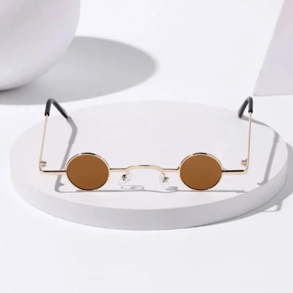 Small Round Metal Frame Punk Rock Sunglasses