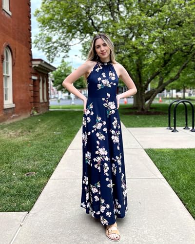 STYLEWORD Women's Summer Floral Halter Maxi Dress Vacation Semi Formal 2026