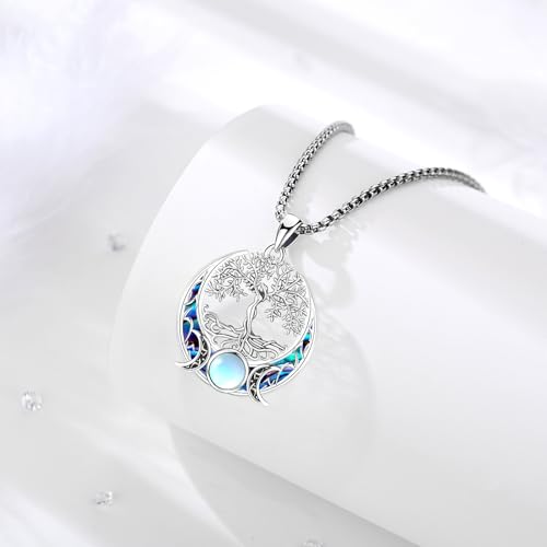 Sterling Silver Pentagram Necklace Triple Moon Secondary image