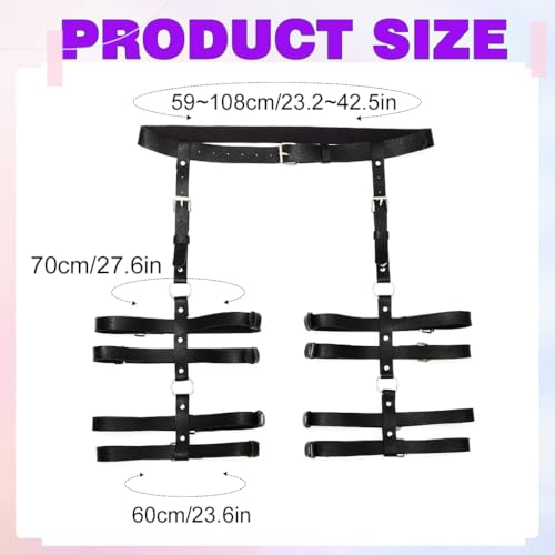 Leather Leg Harness Thigh Black Fashion Rave Body Accessories for Women