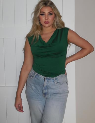 Zeagoo Tank Top for Women Trendy Going Out Tops Sleeveless Shirts Ruched Business Casual Basic Tunic Tops