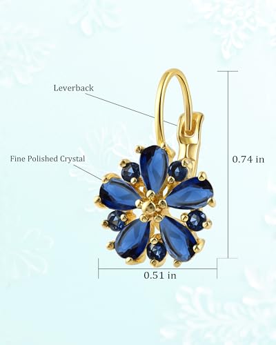 Vintage 14K Gold Plated Flower Birthstone Earrings