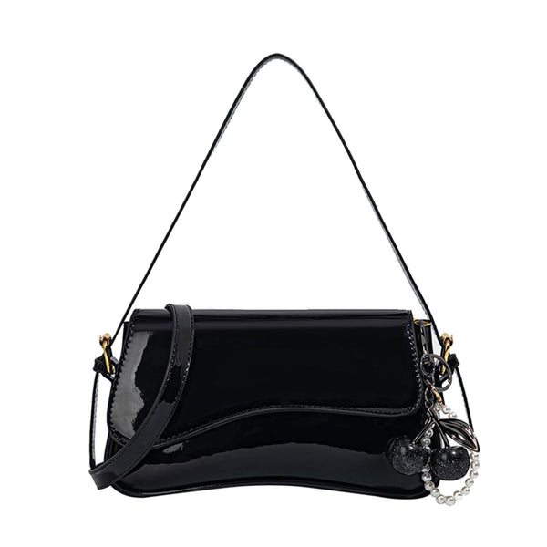 Purse for Women — Hobo Crossbody/Shoulder Bag with Cherry Pendant, Classic Retro Y2K, Detachable Straps