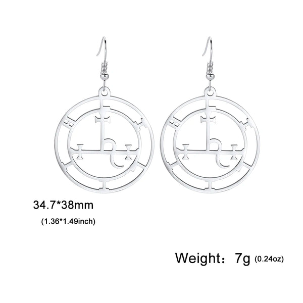 Demon Symbol Sigil of Lilith Magical Pendant Witchcraft Earrings