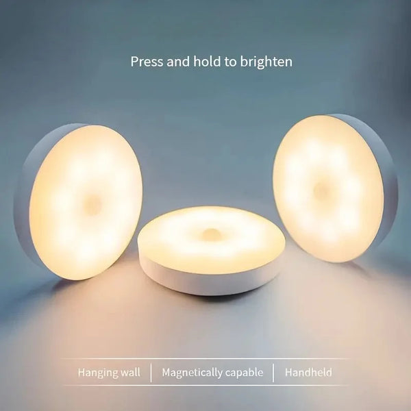 LED Smart Human Body Sensor Night Lamp Emergency Automatic Lighting USB Charging Wireless Magenti...