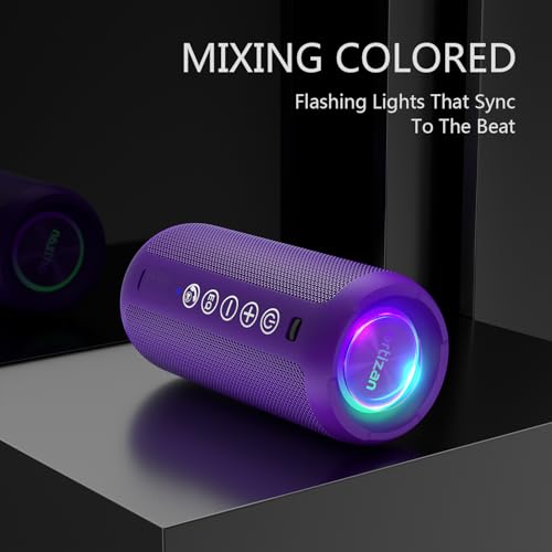 Ortizan 24W Bluetooth Speaker with LED Lights – 30H Battery