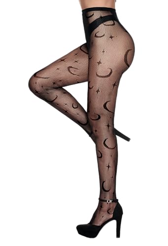 Spooktacular Creations Adult Women Celestial Witch Fishnet Tights, Witch Accessories for Womens Halloween Costumes Role Play