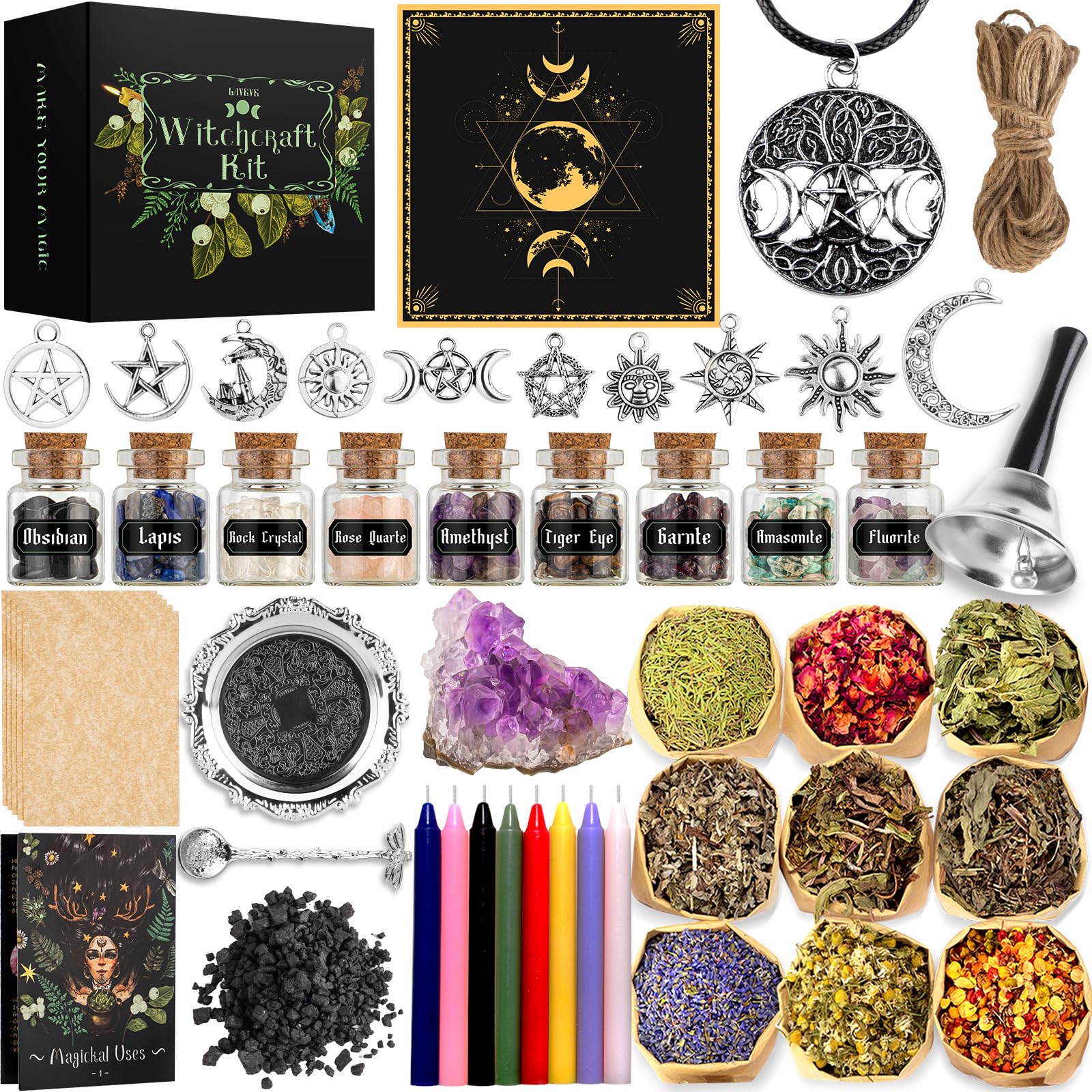 LAVEVE Witchcraft Supplies Kit for Spells, 56 PCS Beginner Witch Box Secondary image