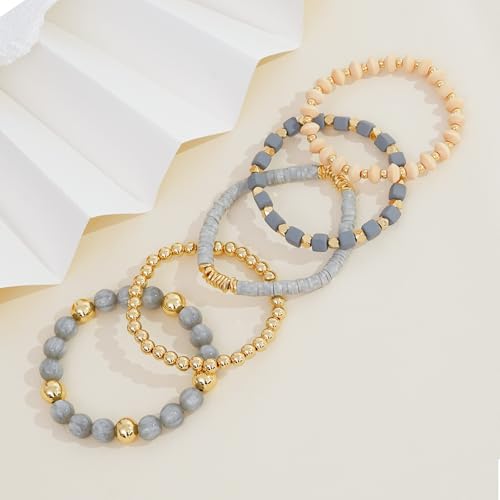 Boho Beaded Stretch Bracelets For Women Stackable Handmade Jewelry