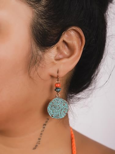 Antique Turquoise Bohemian Drop Earrings