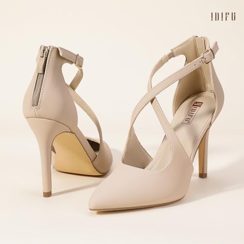 IDIFU Women's Pumps IN4 Closed Toe Stiletto High Heels Dress Shoes