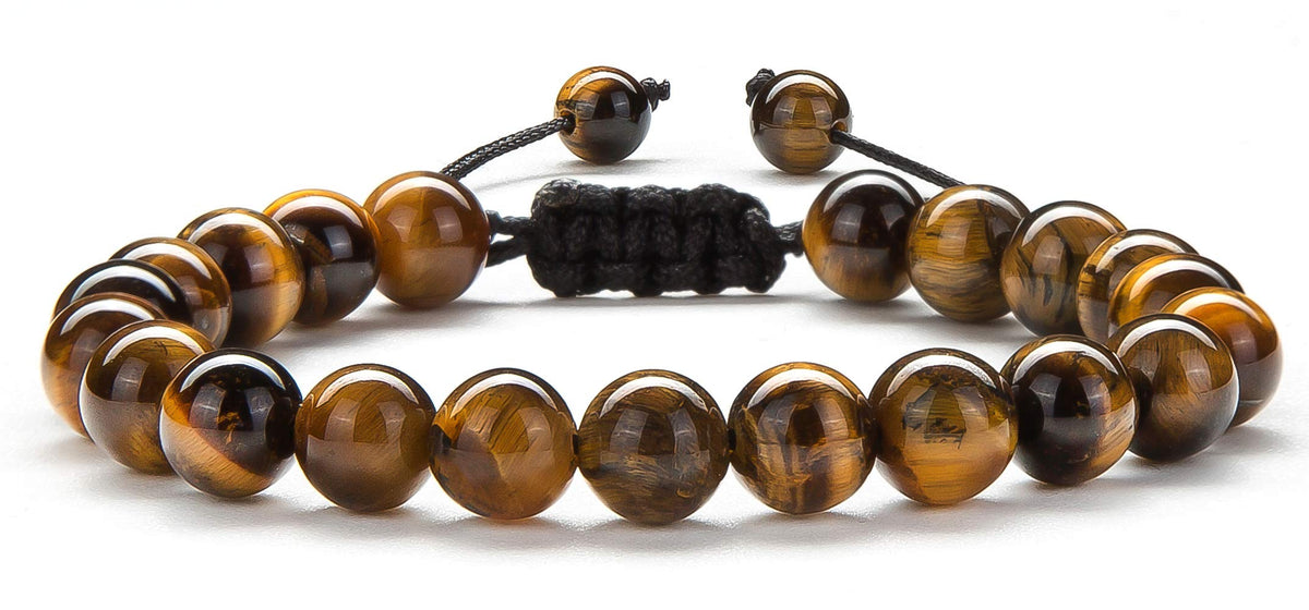 Men Women 8mm Tiger Eye Stone Beads Bracelet