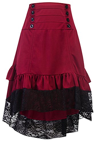 Alivila.Y Fashion Womens Gothic Steampunk Skirt Asymmetrical High Low Dress