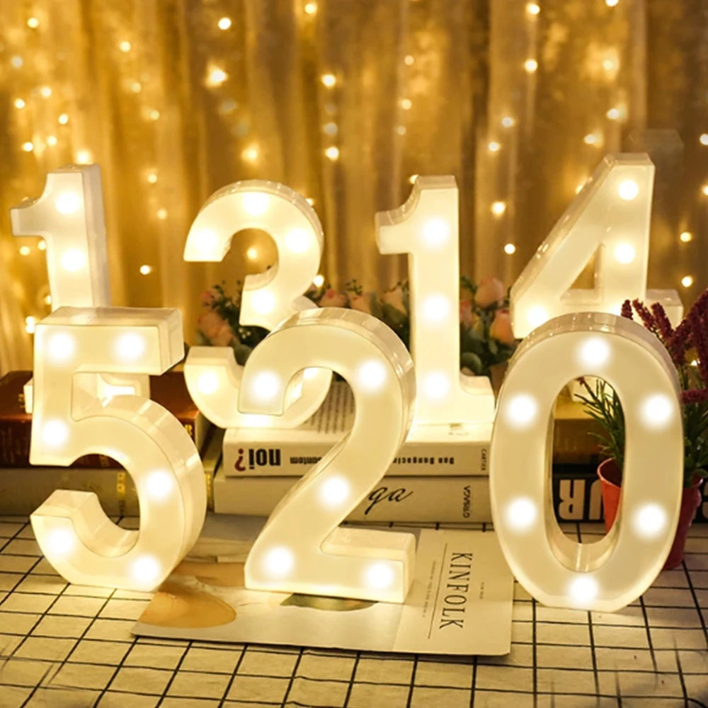 Number Letter Lamp Luminous Alphabet LED Light for Home Wedding Birthday Christmas Party Decoration
