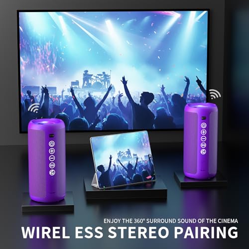 Ortizan 24W Bluetooth Speaker with LED Lights – 30H Battery