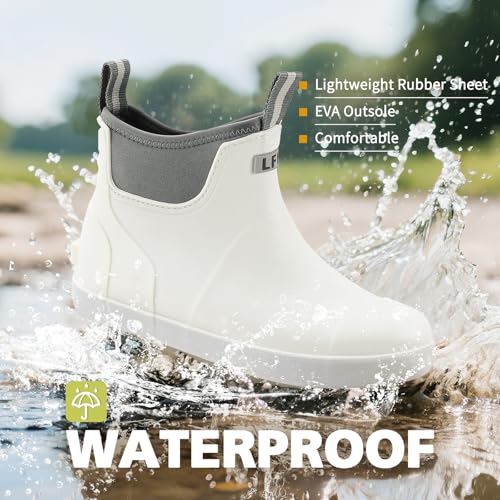 Women's Deck Boots, Waterproof Ankle Rain Boots With Anti-slip