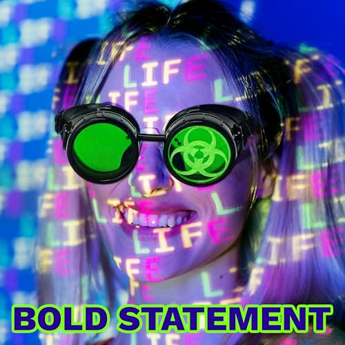 Green Lens Mad Scientist Steampunk Cosplay Goggles