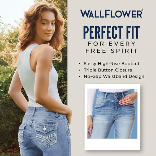 Wallflower Women's Sassy Bootcut High Rise Insta Soft Juniors Jeans