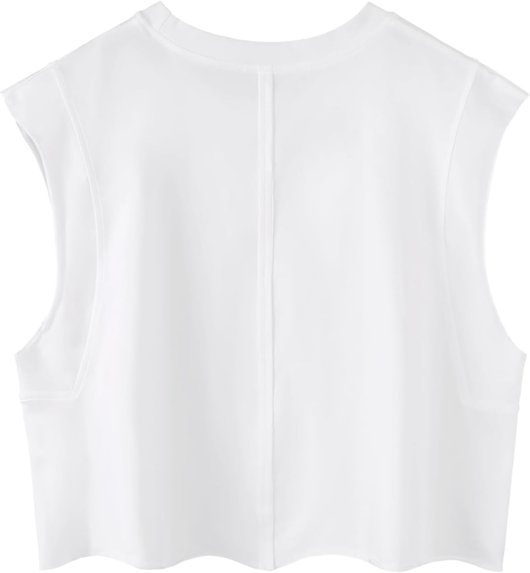 Remidoo Crop Tops for Women Casual Cropped Tank Top Summer Sleeveless Shirts