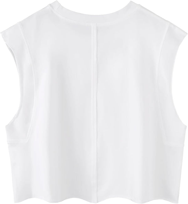 Remidoo Crop Tops for Women Casual Cropped Tank Top Summer Sleeveless Shirts