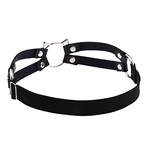 2pcs Adjustable Faux Leather Leg Garter, Elastic Punk Thigh Straps for Ladies