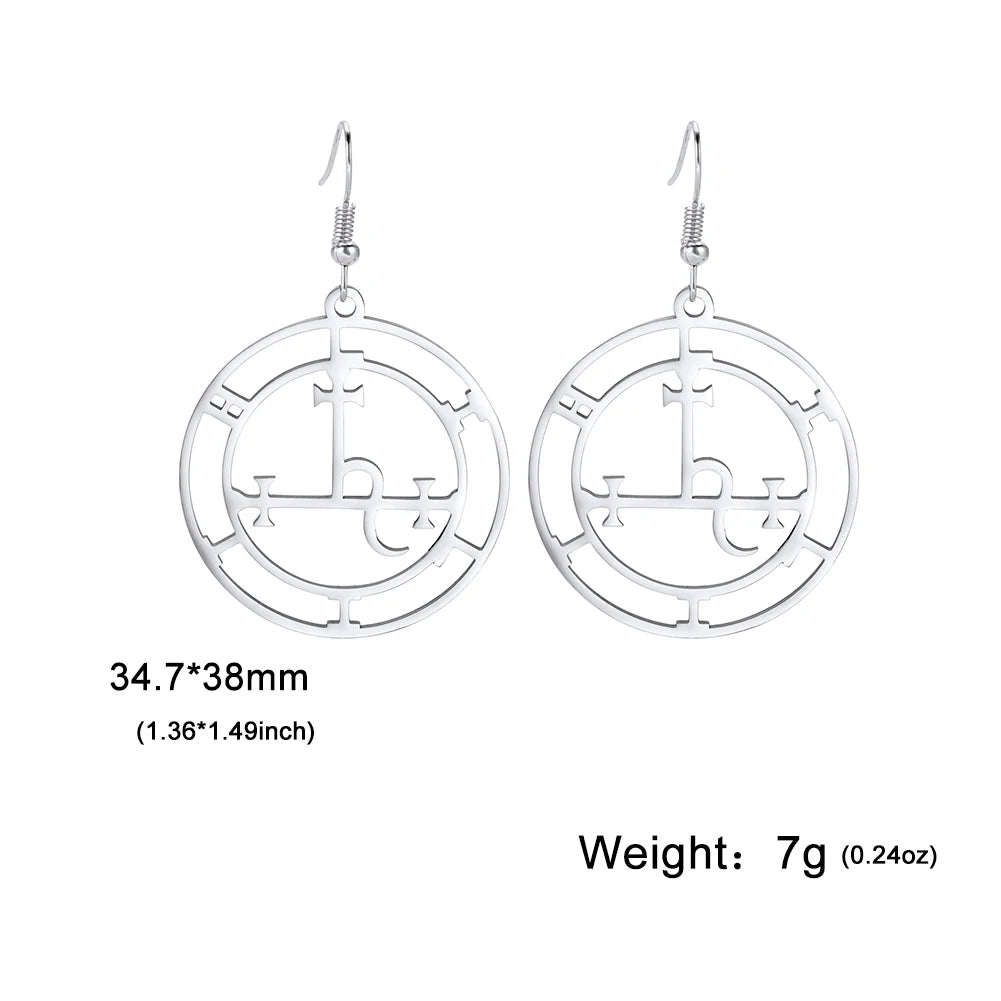 Demon Symbol Sigil of Lilith Magical Pendant Witchcraft Earrings