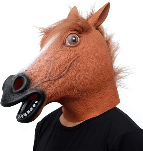 CreepyParty Horse Mask, Animal Costume for Halloween Party