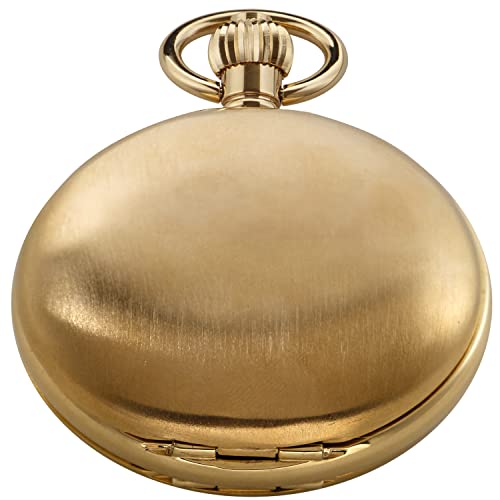 Men's Mechanical Pocket Watch with Chain, Vintage Full Copper Hand-Win