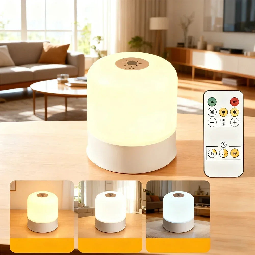 LED Night Light Dimmable Rechargeable/plug-in Desktop Bedroom Bedside Lighting Decorative Touchsc... Secondary image
