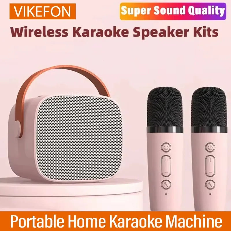 Home Karaoke Machine with Dual Microphones & Bluetooth