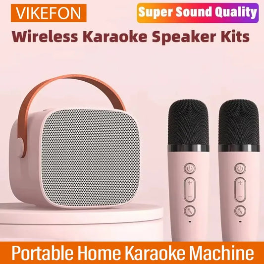 Home Karaoke Machine with Dual Microphones & Bluetooth