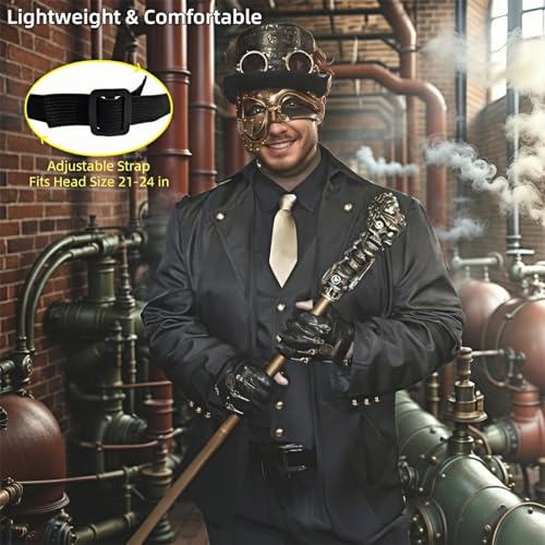 Steampunk Cyborg Half Mask – Gold Metallic Finish