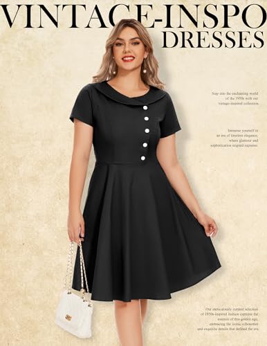 Wedtrend Women's 1950s Vintage Audrey Hepburn Style Cocktail Swing Dresses