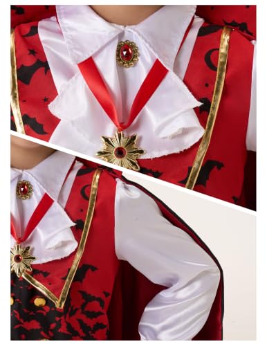 Spooktacular Creations Child Vampire Costume for Boy, Scary Halloween Red Vampire Costume for Kids Dress Up