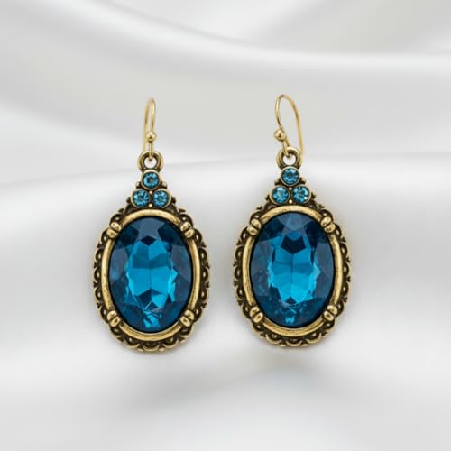 1928 Jewelry "Victorian" Oval Multi Faceted Drop Earrings