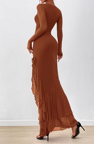 BTFBM Women's Maxi Dresses Fall 2026 Long Sleeve Wedding Guest Dress