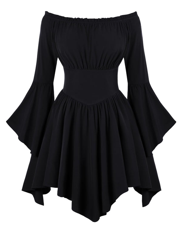 Scarlet Darkness Renaissance Costume Women Pirate Off Shoulder Corset Dress