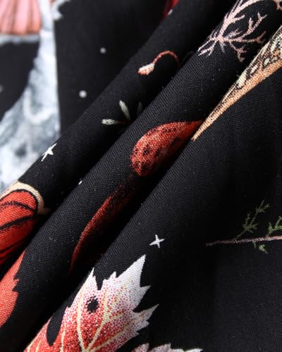 Womens Summer Sun Dresses Mystical Gothic Maxi Dress Casual Floral Witch Dress Date Dress Halloween Outfits