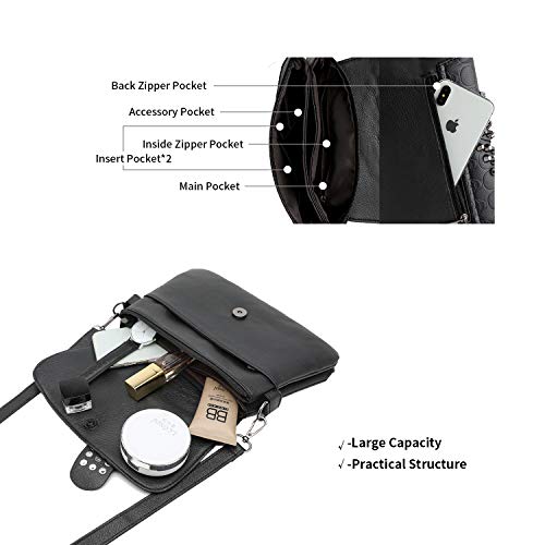 Punk Skull Rivet PU Leather Crossbody Shoulder Bag