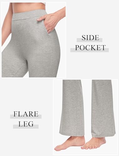 Womens Casual High Waist Flare Lounge Pants Stretchy Modal Bootcut