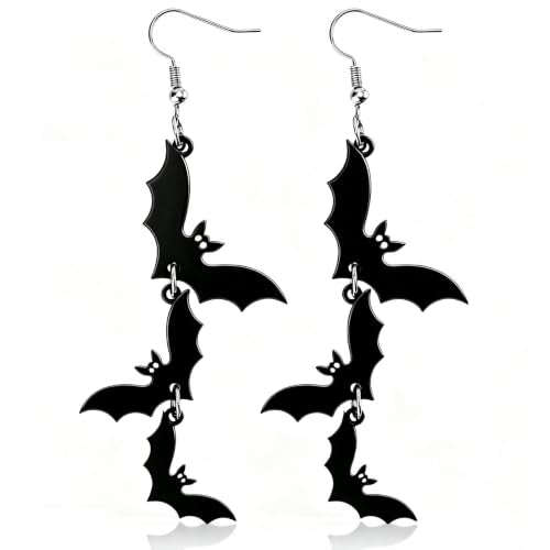 Punk Halloween Earrings Skeleton Skull Dangle Pumpkin Bat Spider Terror Earrings